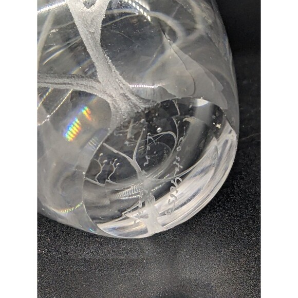 Vicke Lindstrand Artist Kosta Boda Signed Numberd Birds Crystal Glass Vase 4.25" - Picture 7 of 11